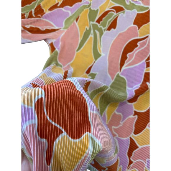 Halogen Pleated Floral Blouse 2X Retro Spring Top Y2K - Picture 4 of 10